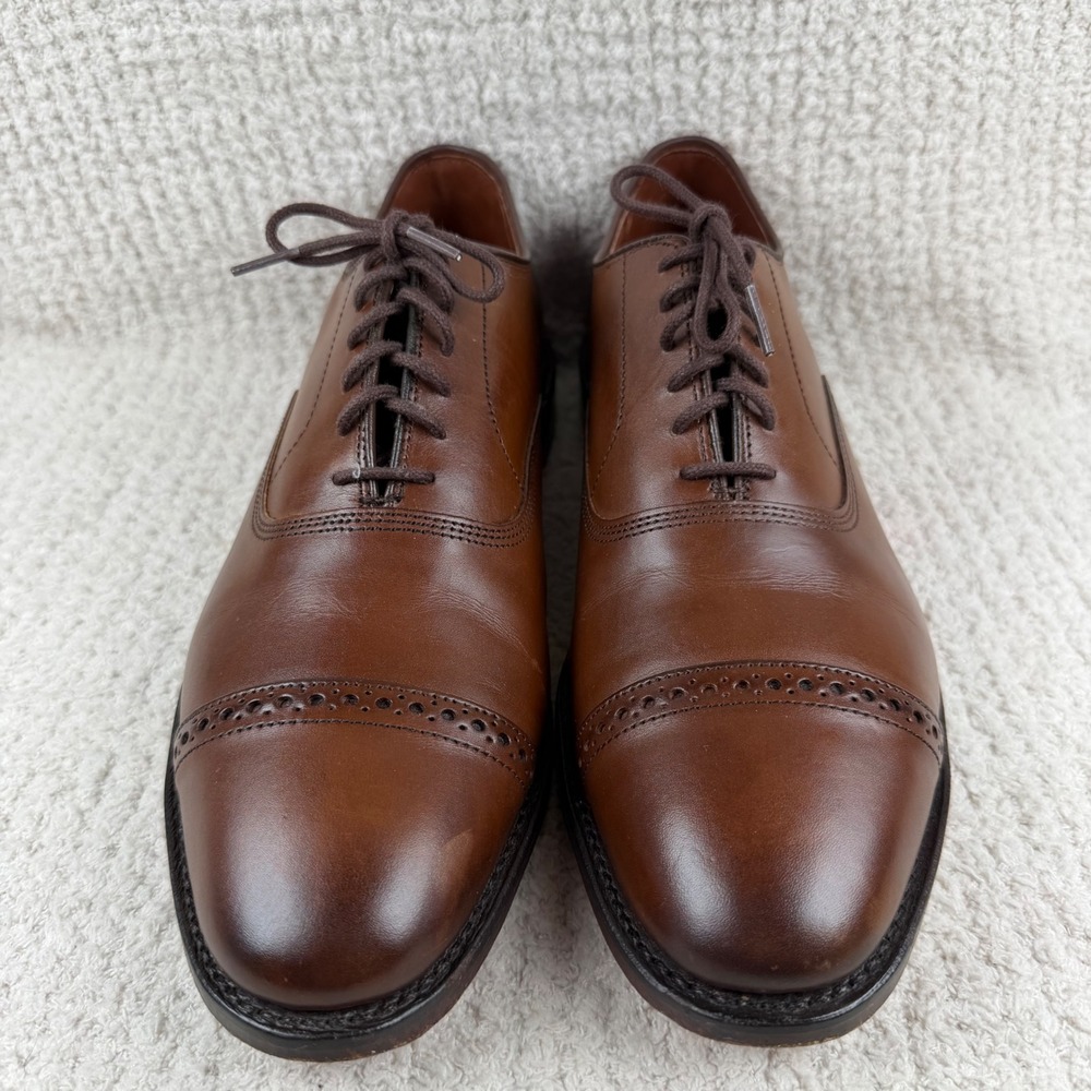 Allen Edmonds Fifth Avenue Brown Leather Cap Toe Brogue Oxford Shoes 11.5D 2175